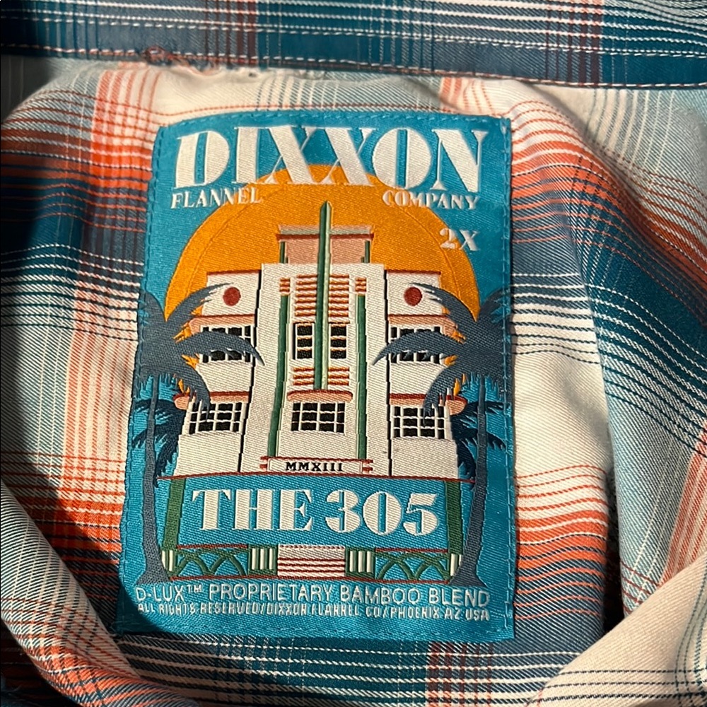 DIXXON Orange and Blue Plaid Flannel
